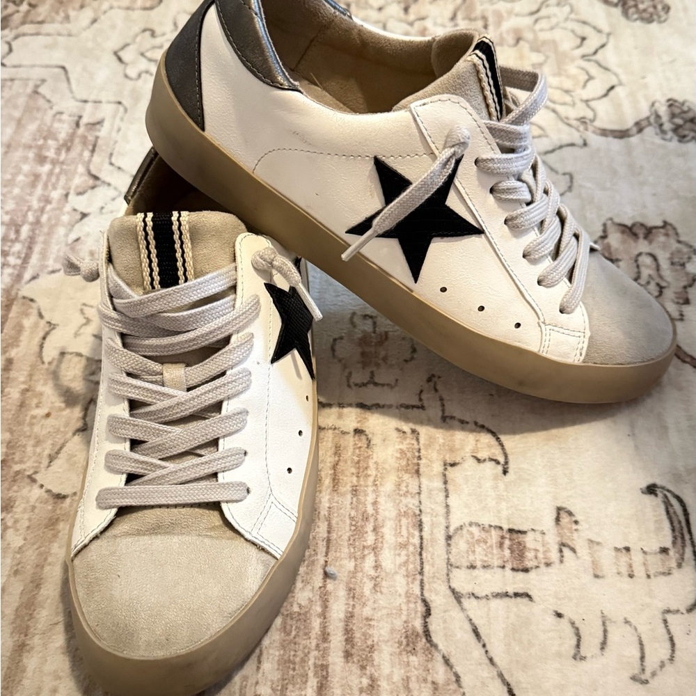 ShuShop White and Black Women's Sneakers